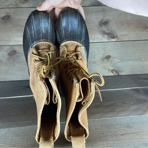 Ll bean Womens size 8 duck boots brown leather waterproof hunting shoes - Picture 6 of 8